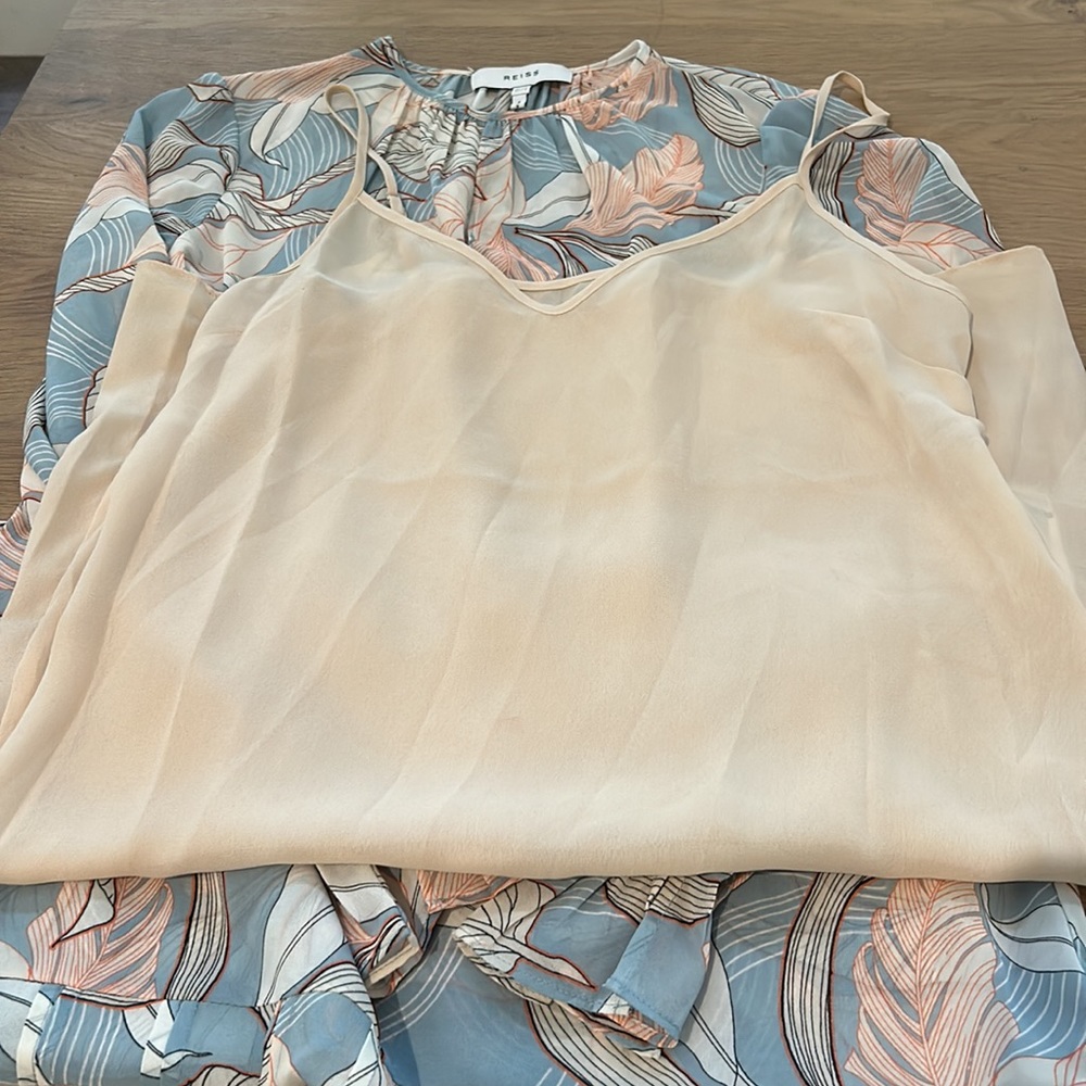 Reiss Blue and Cream Leaf Print Dress Worn Once – Excellent Condition - Picture 9 of 13